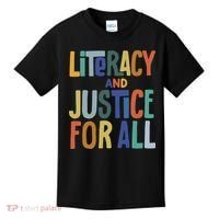 Literacy And Justice For All Protect Libraries Banned Books Kids T-Shirt thumb 0