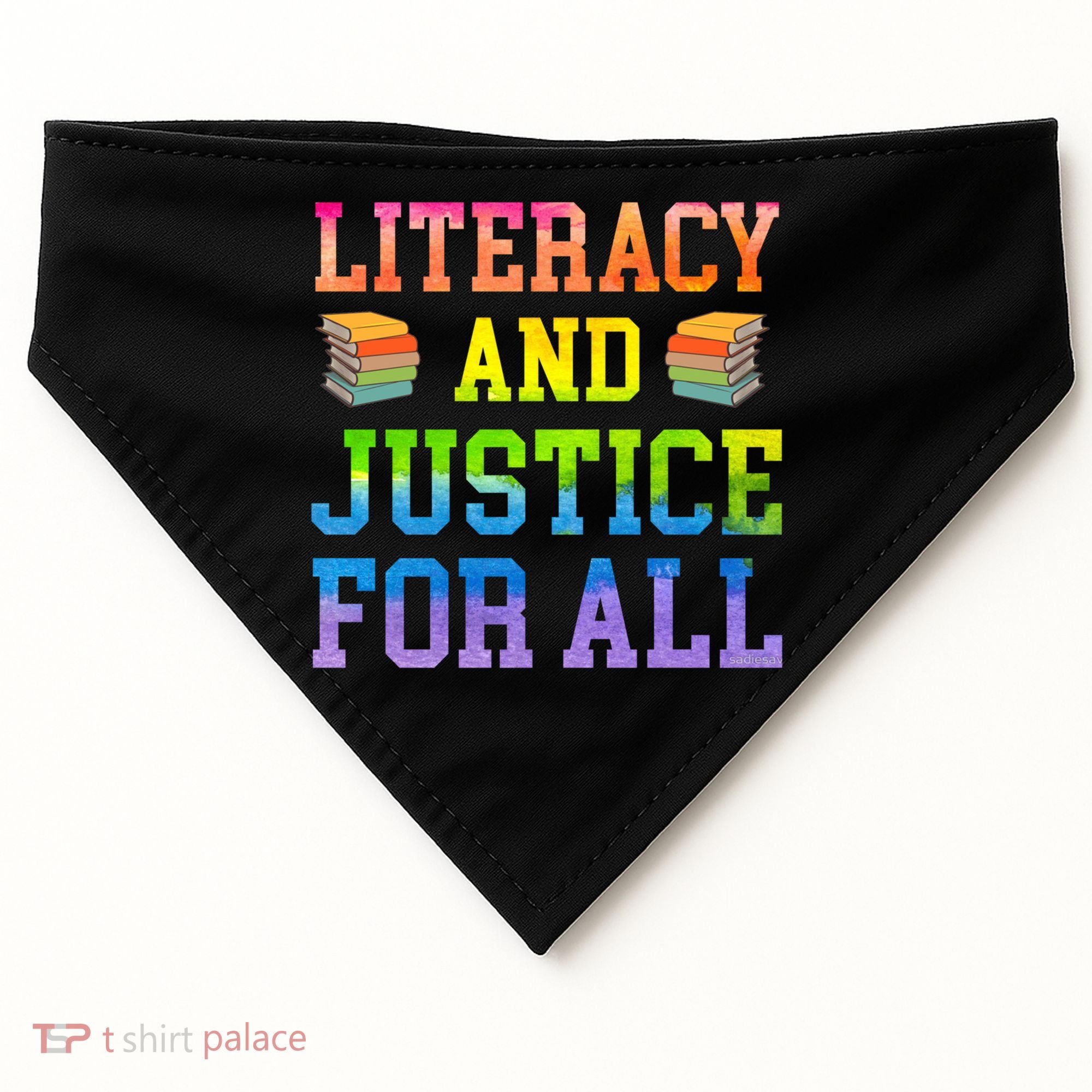 Literacy And Justice For All Literacy Teacher Gift Reading Cool Gift USA-Made Doggie Bandana