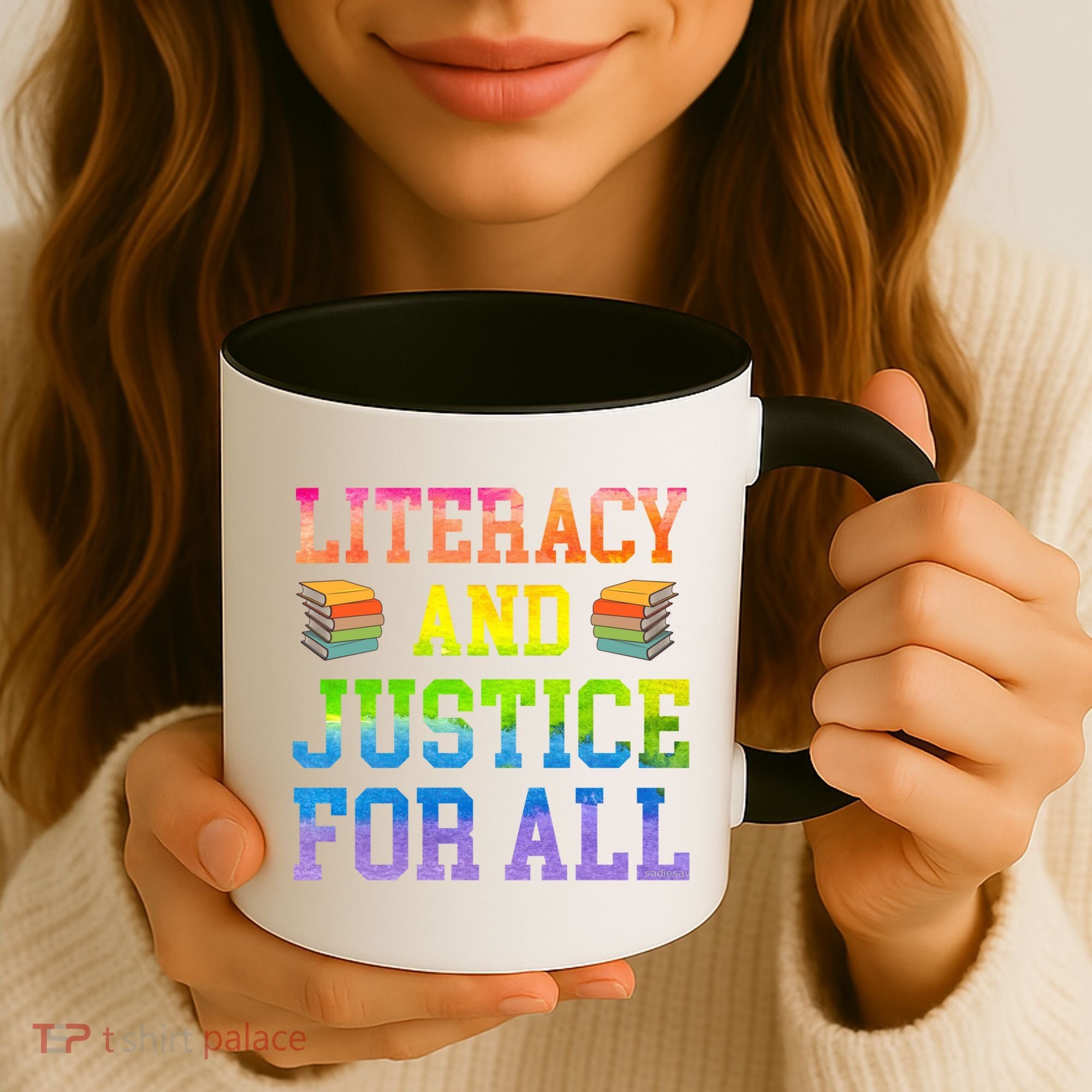 Literacy And Justice For All Literacy Teacher Gift Reading Cool Gift Coffee Mug