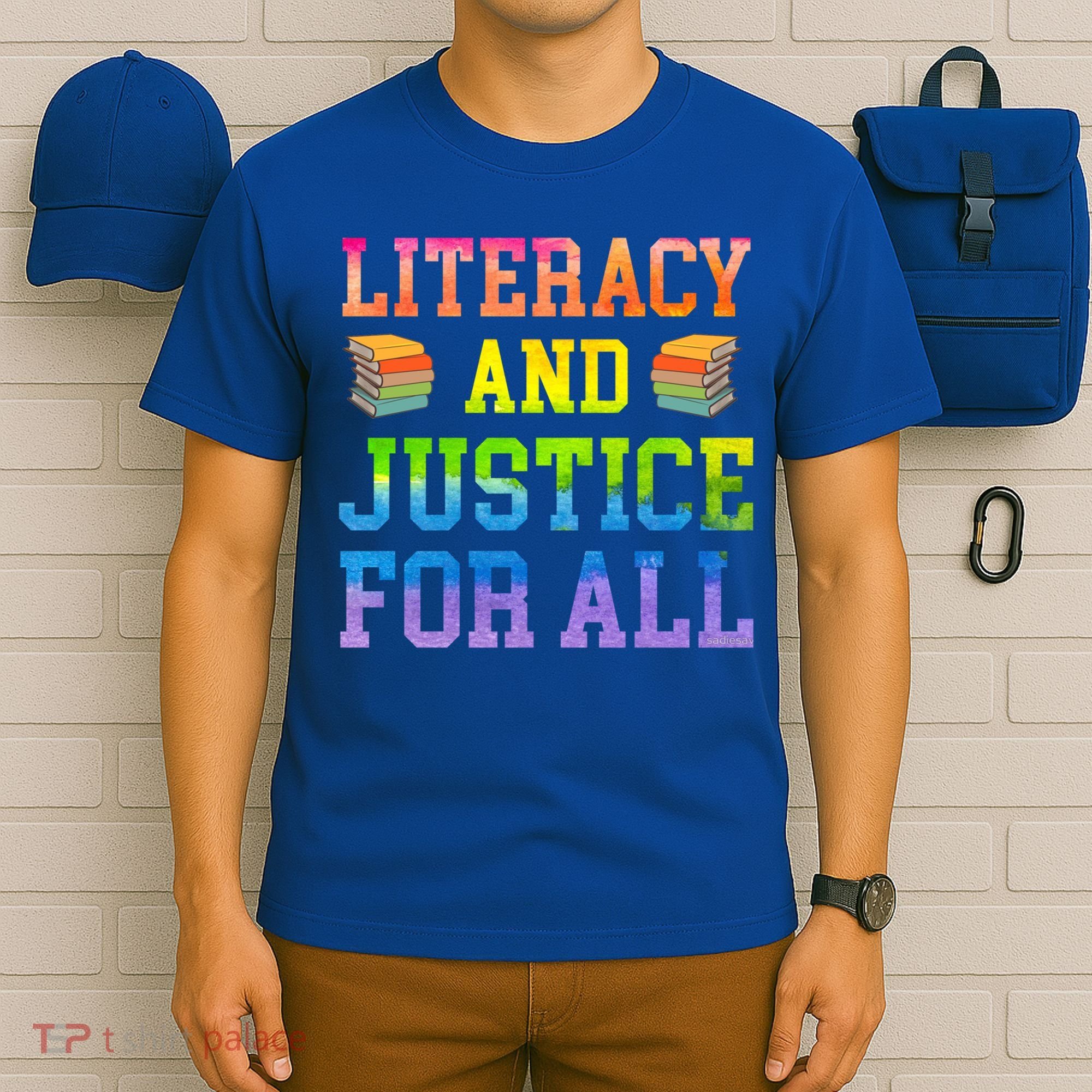 Literacy And Justice For All Literacy Teacher Gift Reading Cool Gift T-Shirt