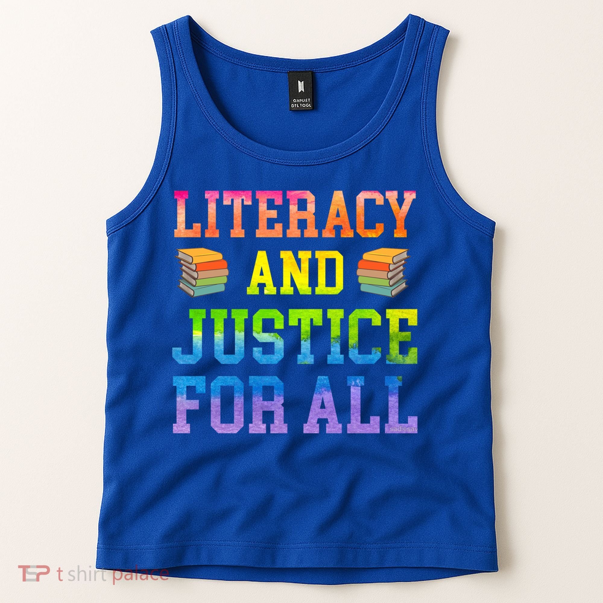 Literacy And Justice For All Literacy Teacher Gift Reading Cool Gift Tank Top