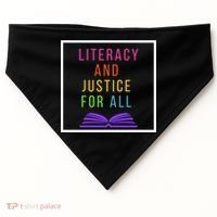Literacy And Justice For All Literacy Teacher Gift Reading Cool Gift USA-Made Doggie Bandana thumb 0