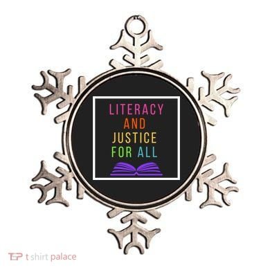 Literacy And Justice For All Literacy Teacher Gift Reading Cool Gift Ornament