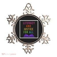 Literacy And Justice For All Literacy Teacher Gift Reading Cool Gift Ornament thumb 0