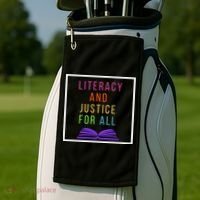 Literacy And Justice For All Literacy Teacher Gift Reading Cool Gift Golf Towel thumb 2