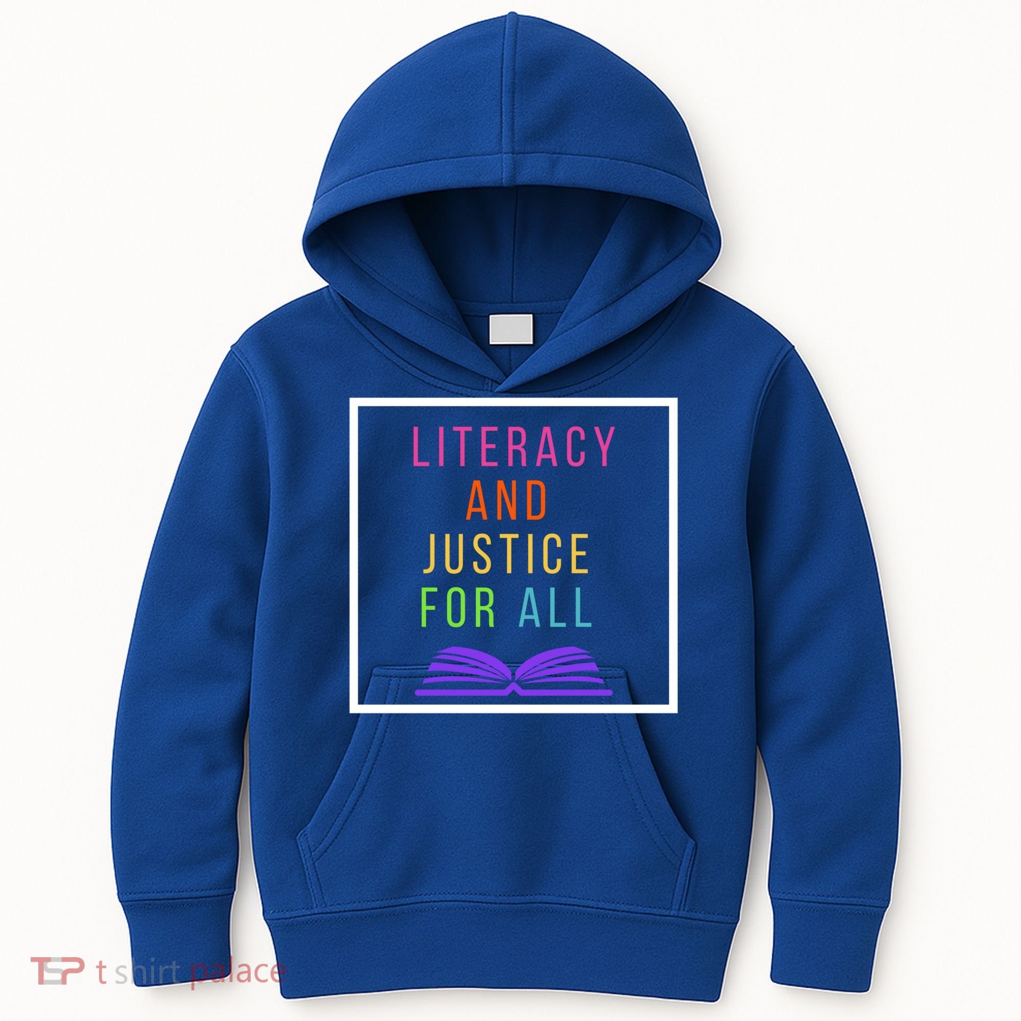 Literacy And Justice For All Literacy Teacher Gift Reading Cool Gift Kids Hoodie