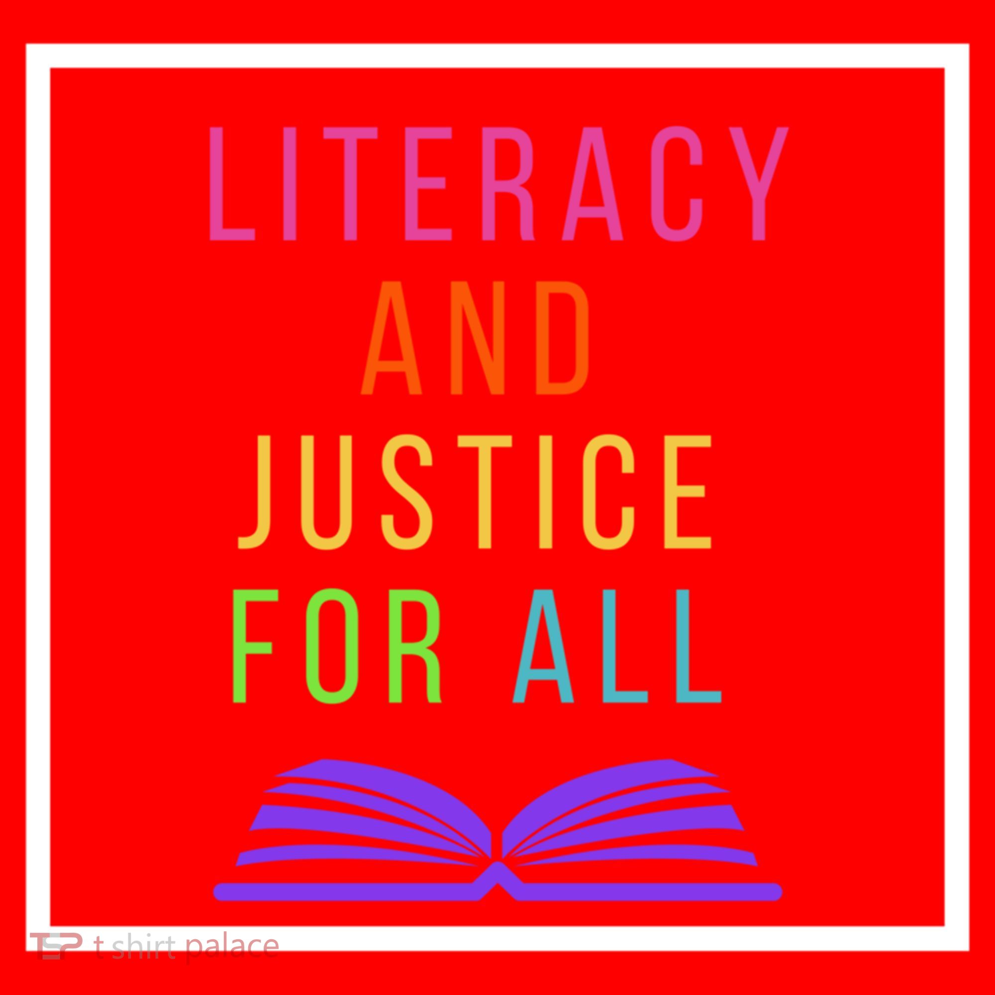 Literacy And Justice For All Literacy Teacher Gift Reading Cool Gift Santa Hat