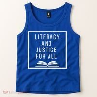 Literacy And Justice For All Social Justice Readingteacher Meaningful Gift Tank Top thumb 2