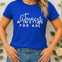Literacy And Justice For All Gift Women's T-Shirt thumb 2