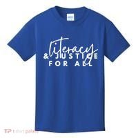 Literacy And Justice For All Gift Kids T-Shirt thumb 0