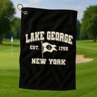 Lake George New York Est. 1755  Golf Towel thumb 1