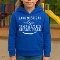 Lake Michigan Unsalted Shark Free Kids Hoodie thumb 3