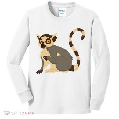 Lemur Animal Kids Long Sleeve Shirt