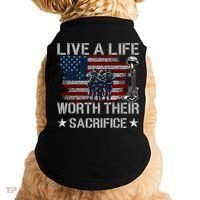 Live A Life Worth Their Sacrifice Gift Veterans Day Gift Doggie Tank thumb 0