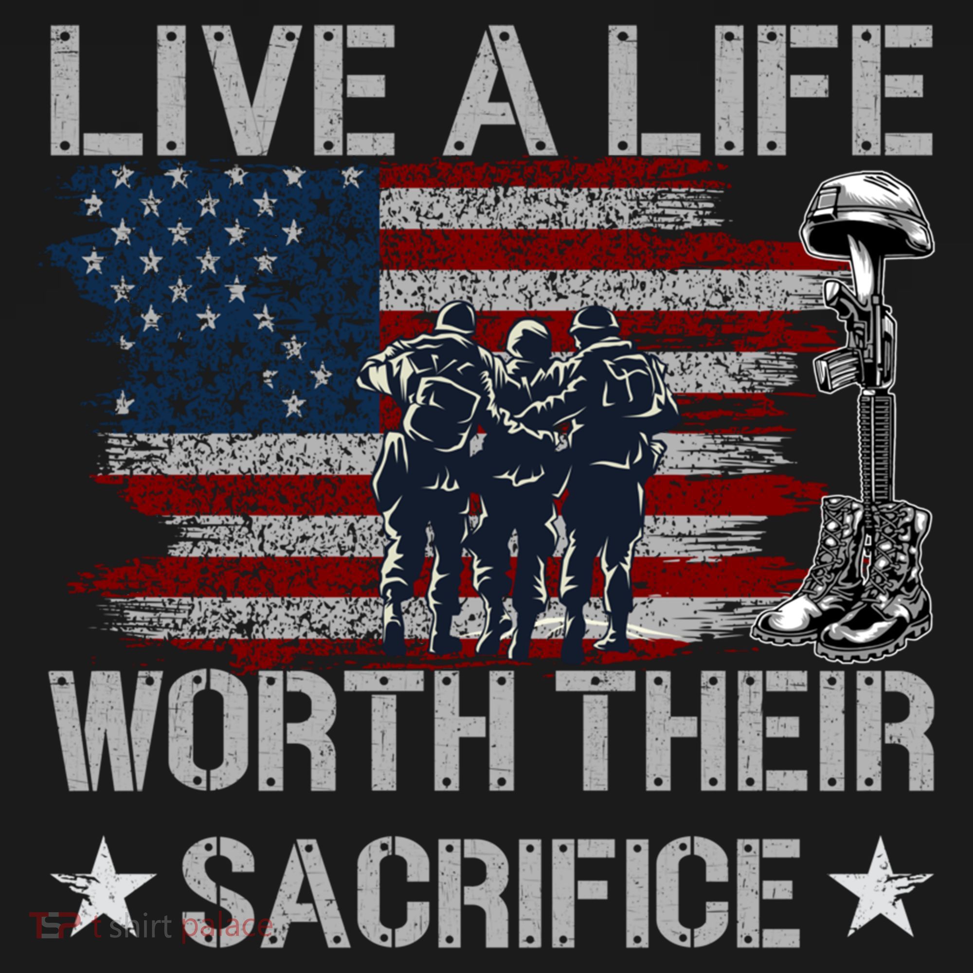 Live A Life Worth Their Sacrifice Gift Veterans Day Gift Doggie Tank