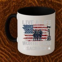Live A Life Worth Their Sacrifice Gift Veterans Day Gift Coffee Mug thumb 2