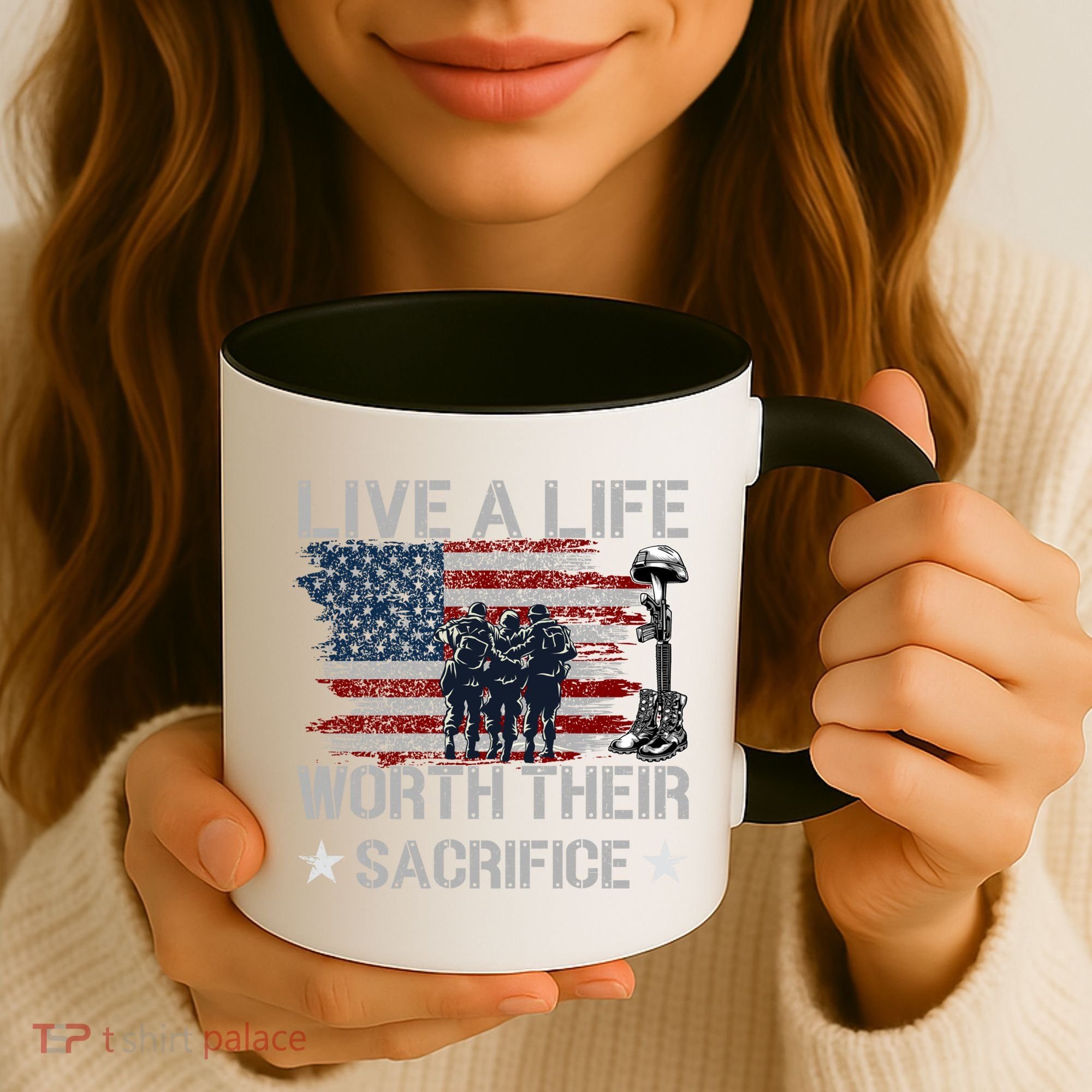 Live A Life Worth Their Sacrifice Gift Veterans Day Gift Coffee Mug
