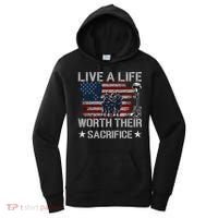 Live A Life Worth Their Sacrifice Gift Veterans Day Gift Women's Hoodie thumb 0