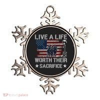 Live A Life Worth Their Sacrifice Gift Veterans Day Gift Ornament thumb 0