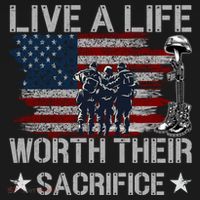 Live A Life Worth Their Sacrifice Gift Veterans Day Gift Ornament thumb 1