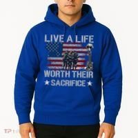 Live A Life Worth Their Sacrifice Gift Veterans Day Gift Hoodie thumb 2