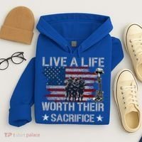 Live A Life Worth Their Sacrifice Gift Veterans Day Gift Hoodie thumb 4