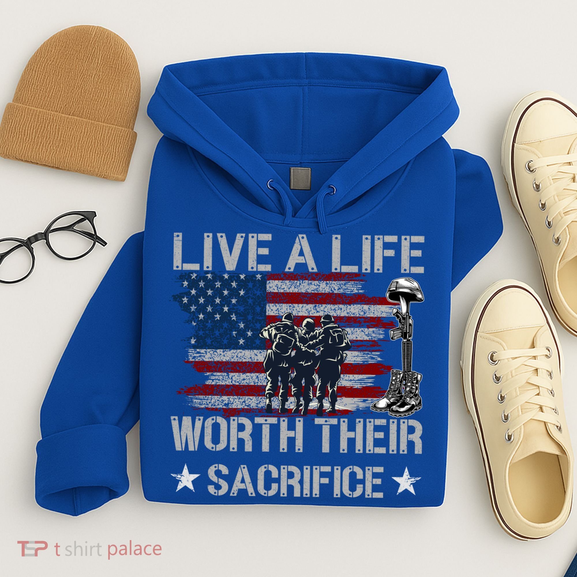 Live A Life Worth Their Sacrifice Gift Veterans Day Gift Hoodie