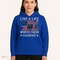 Live A Life Worth Their Sacrifice Gift Veterans Day Gift Hoodie thumb 5