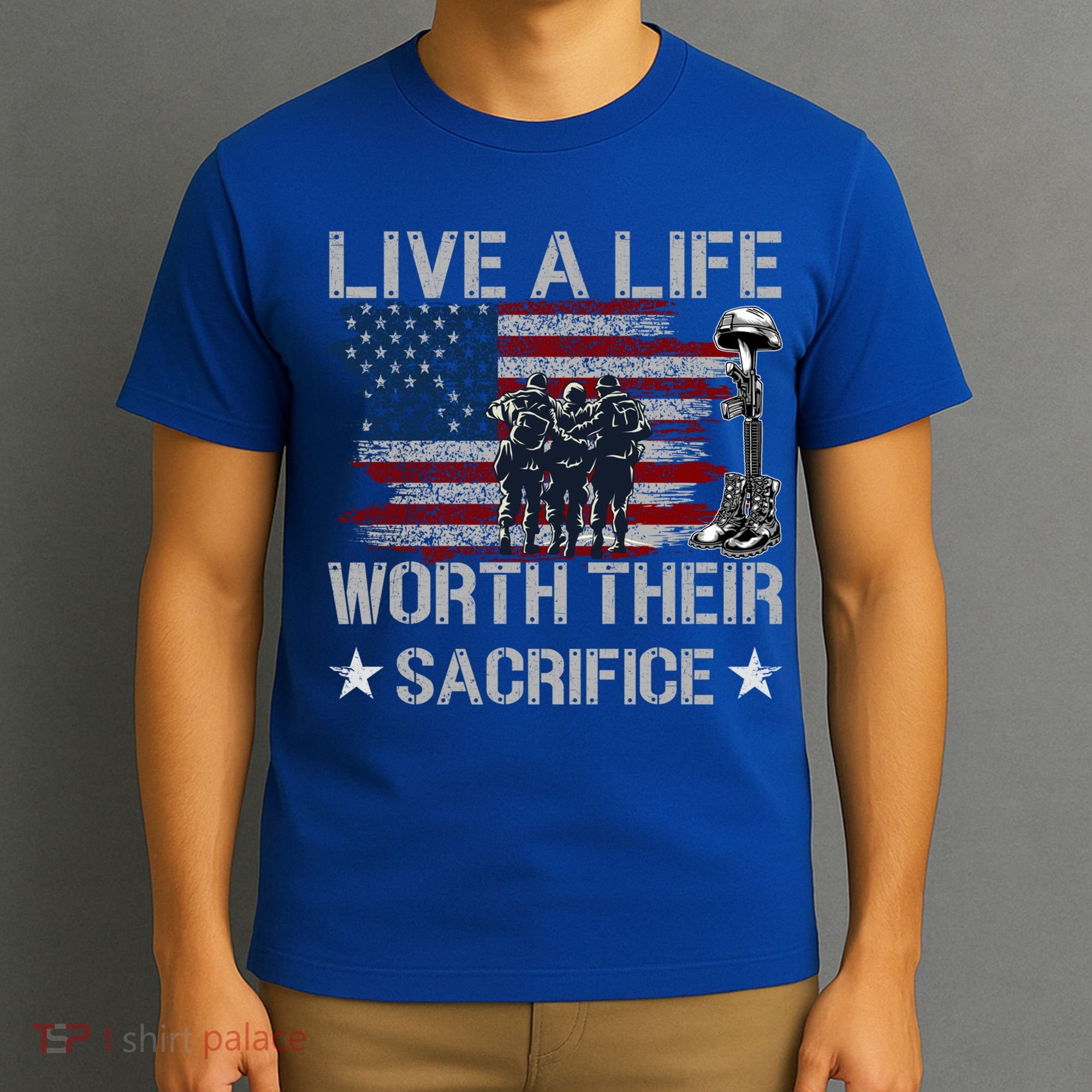 Live A Life Worth Their Sacrifice Gift Veterans Day Gift T-Shirt