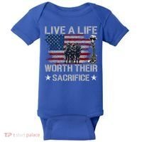 Live A Life Worth Their Sacrifice Gift Veterans Day Gift Baby Bodysuit thumb 0