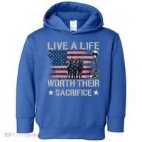 Live A Life Worth Their Sacrifice Gift Veterans Day Gift Toddler Hoodie thumb 0