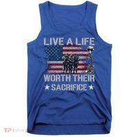 Live A Life Worth Their Sacrifice Gift Veterans Day Gift Tank Top thumb 0