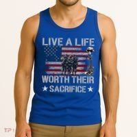 Live A Life Worth Their Sacrifice Gift Veterans Day Gift Tank Top thumb 3