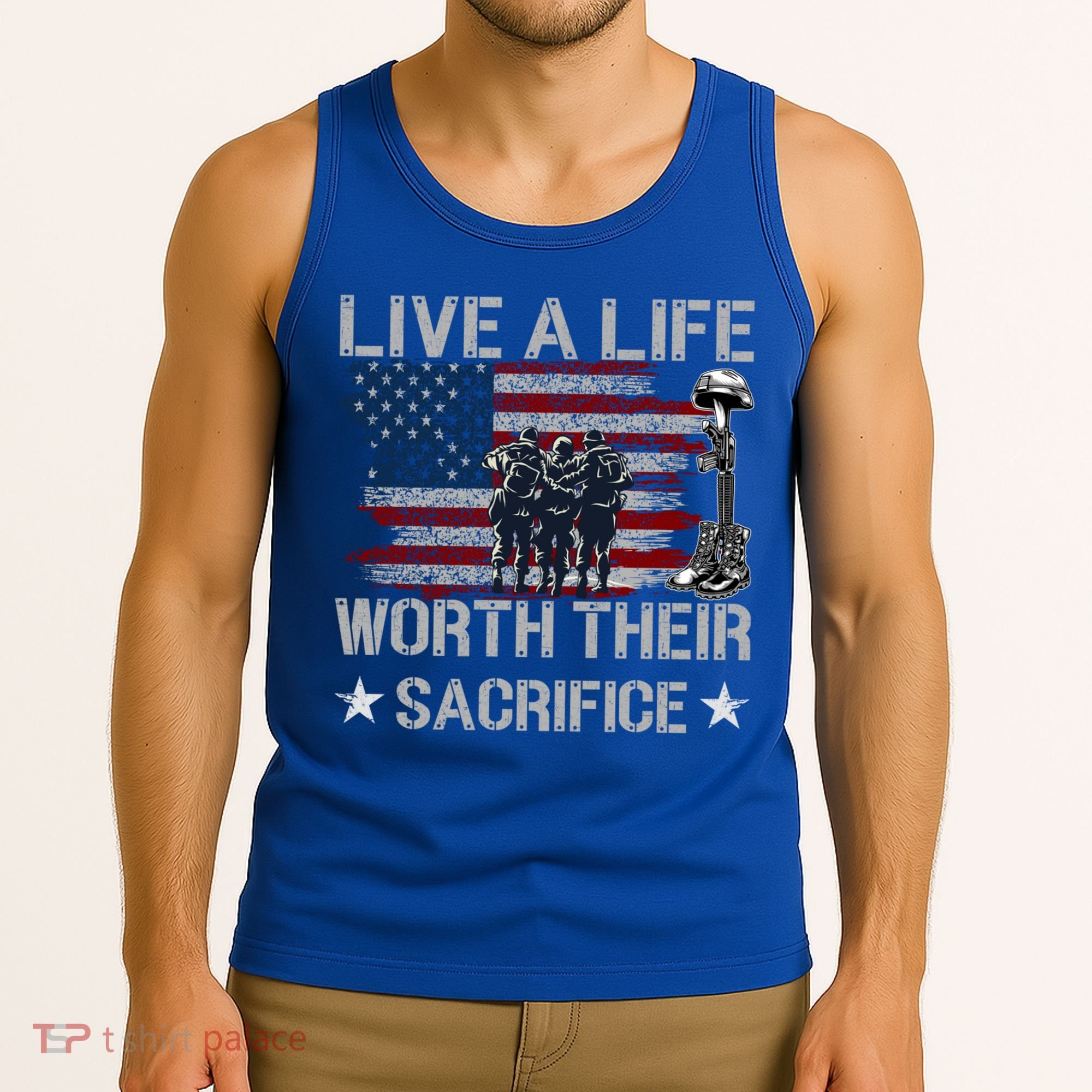 Live A Life Worth Their Sacrifice Gift Veterans Day Gift Tank Top