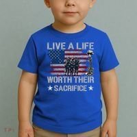 Live A Life Worth Their Sacrifice Gift Veterans Day Gift Toddler T-Shirt thumb 2