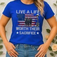 Live A Life Worth Their Sacrifice Gift Veterans Day Gift Women's T-Shirt thumb 2