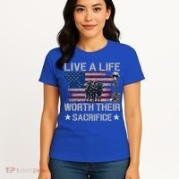 Live A Life Worth Their Sacrifice Gift Veterans Day Gift Women's T-Shirt thumb 4