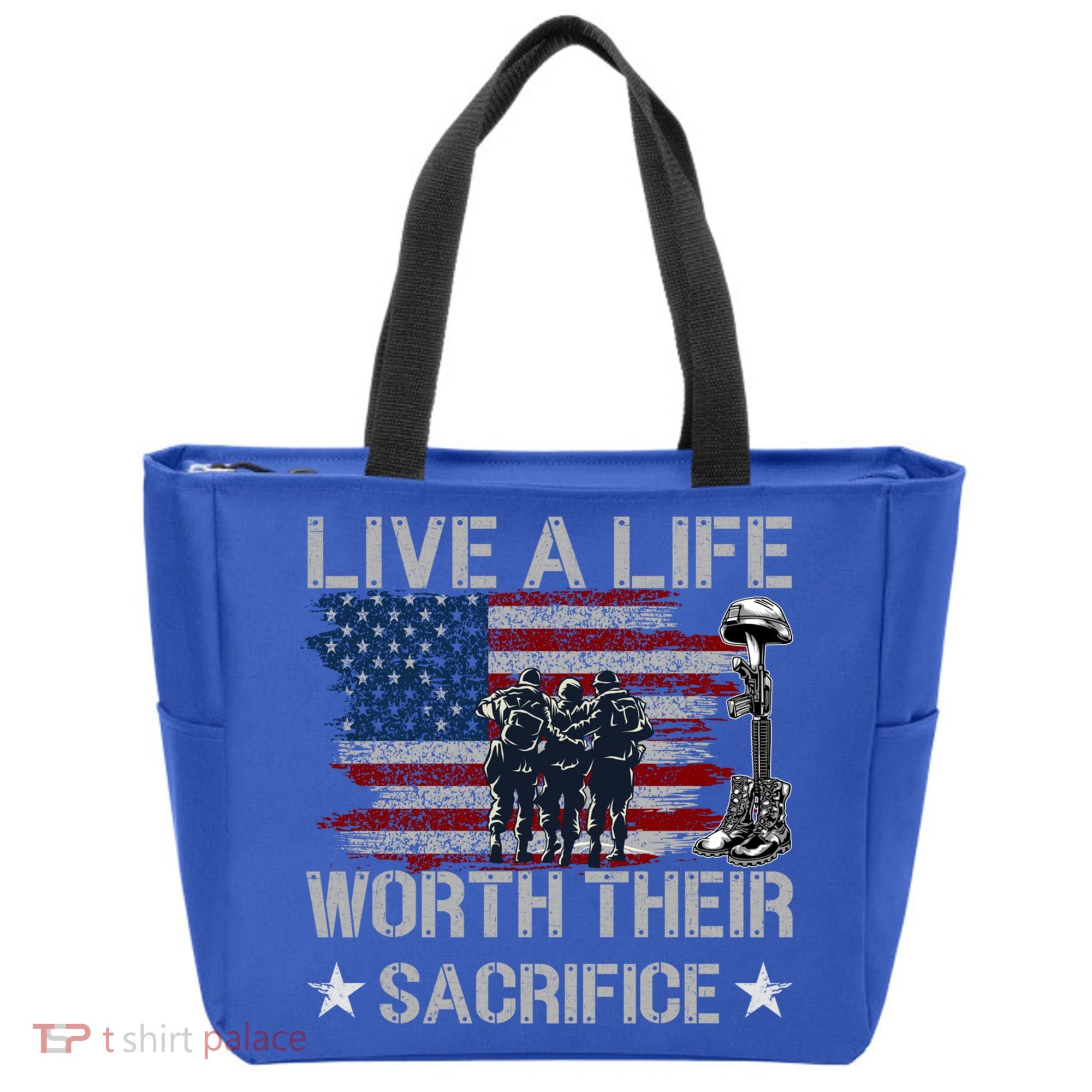 Live A Life Worth Their Sacrifice Gift Veterans Day Gift Tote Bag