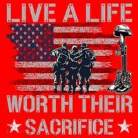 Live A Life Worth Their Sacrifice Gift Veterans Day Gift Santa Hat thumb 1