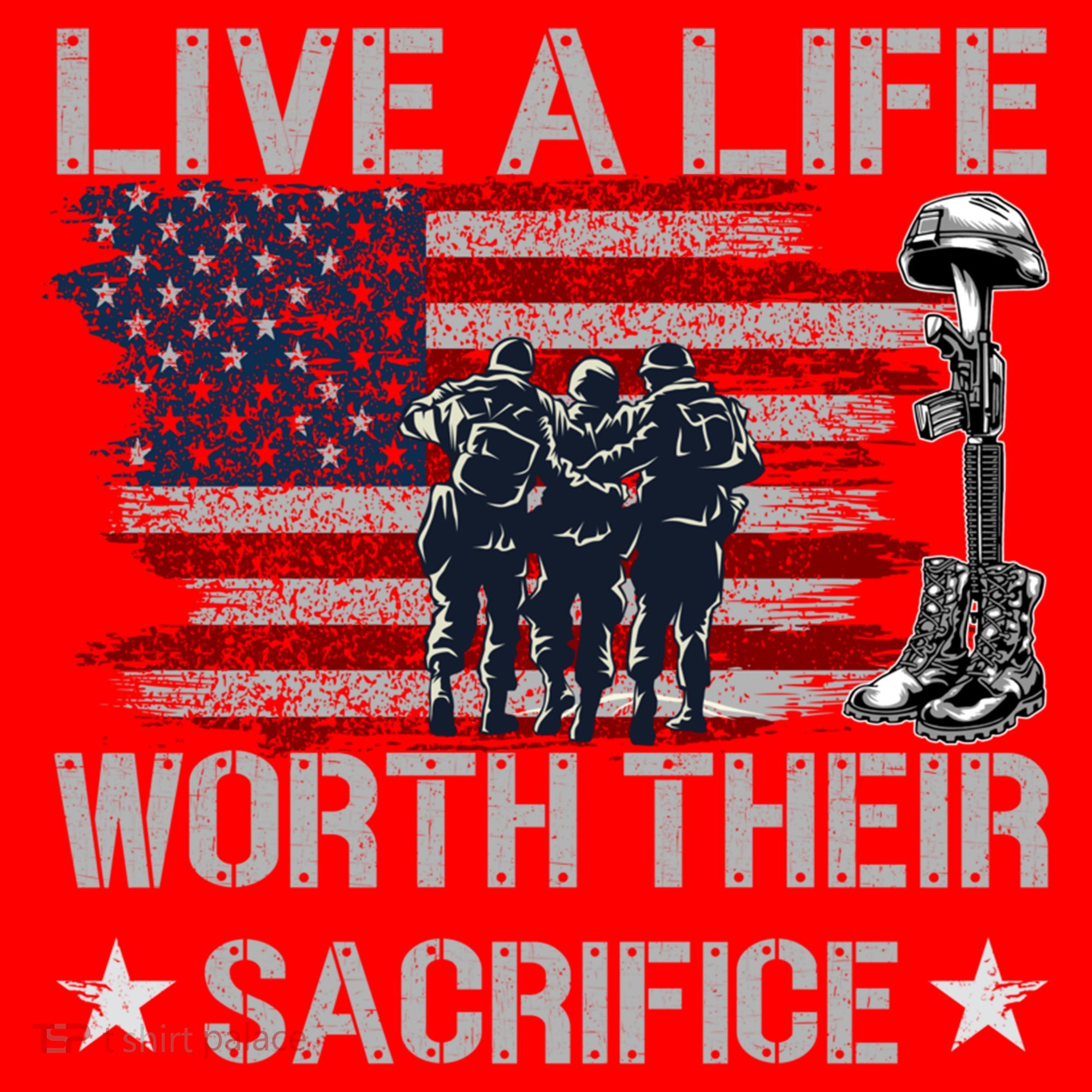 Live A Life Worth Their Sacrifice Gift Veterans Day Gift Santa Hat