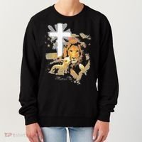 Lion And Lamb Cross Jesus Christ Women's Sweatshirt thumb 0