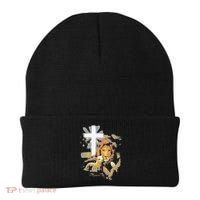 Lion And Lamb Cross Jesus Christ Beanie thumb 0