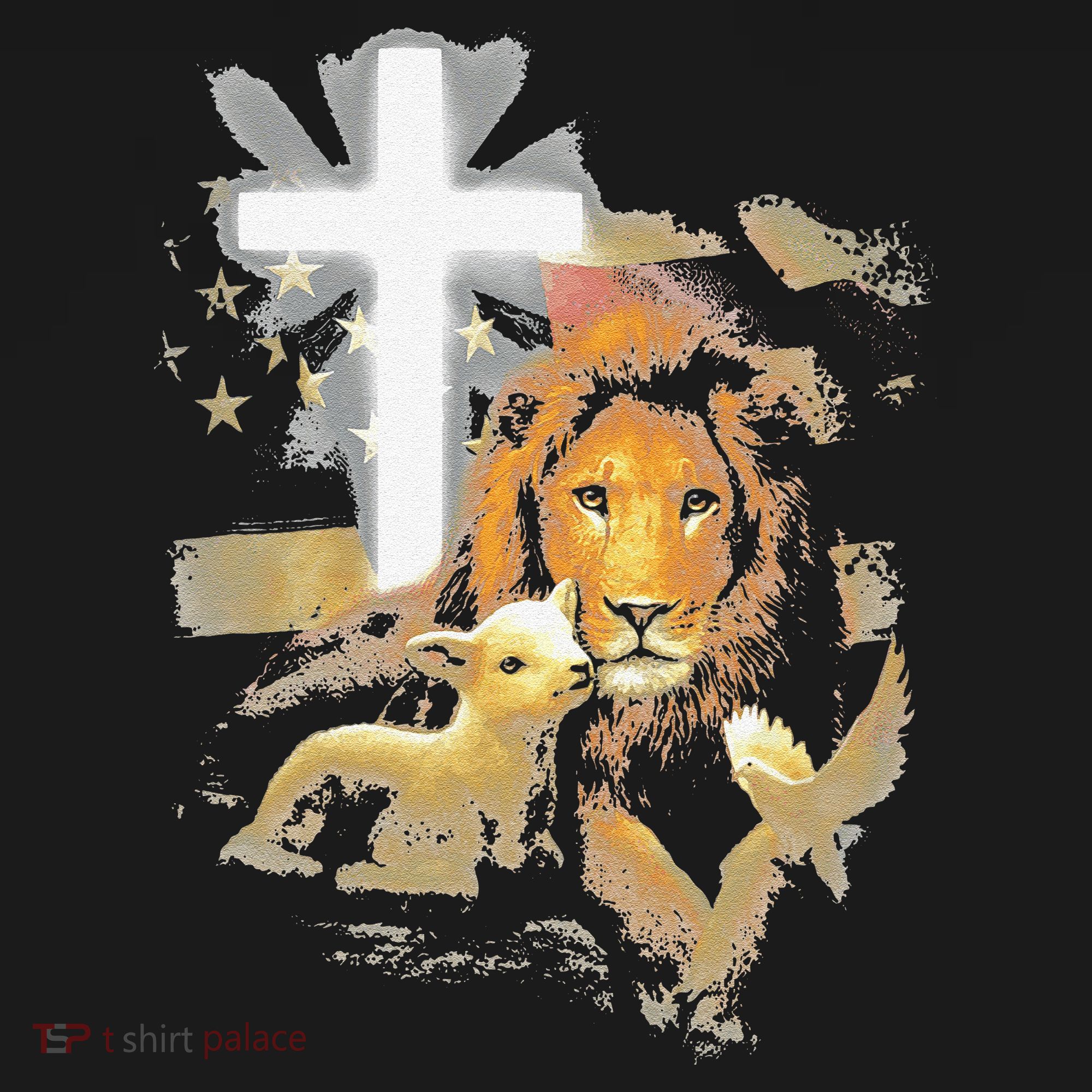 Lion And Lamb Cross Jesus Christ Ornament