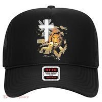 Lion And Lamb Cross Jesus Christ Hat thumb 0