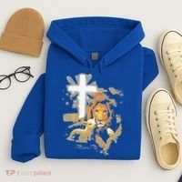 Lion And Lamb Cross Jesus Christ Hoodie thumb 4