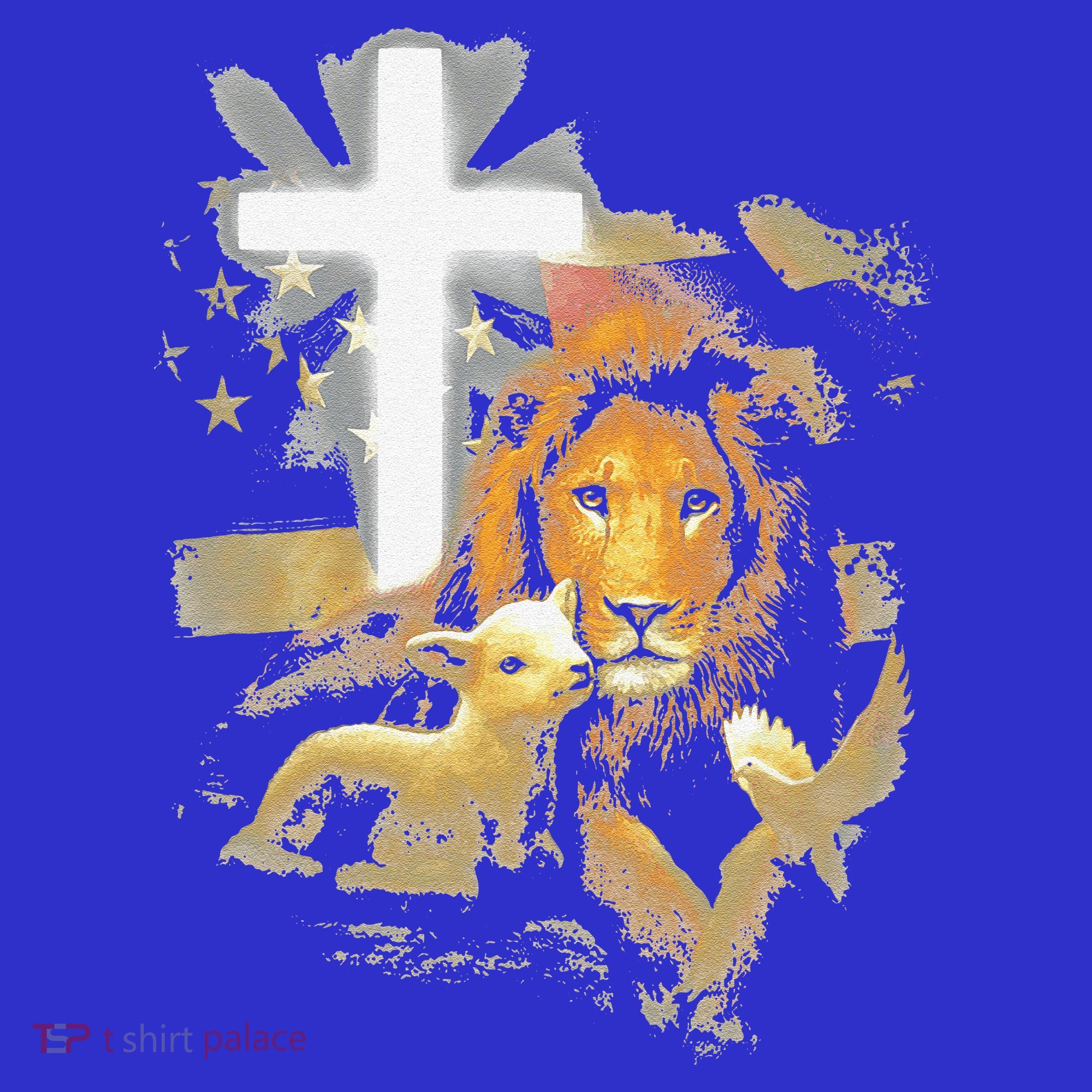 Lion And Lamb Cross Jesus Christ Long Sleeve Shirt