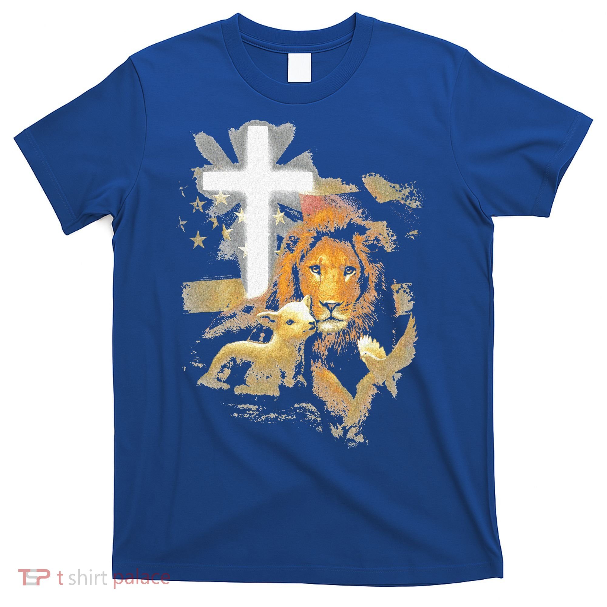 Lion And Lamb Cross Jesus Christ T-Shirt