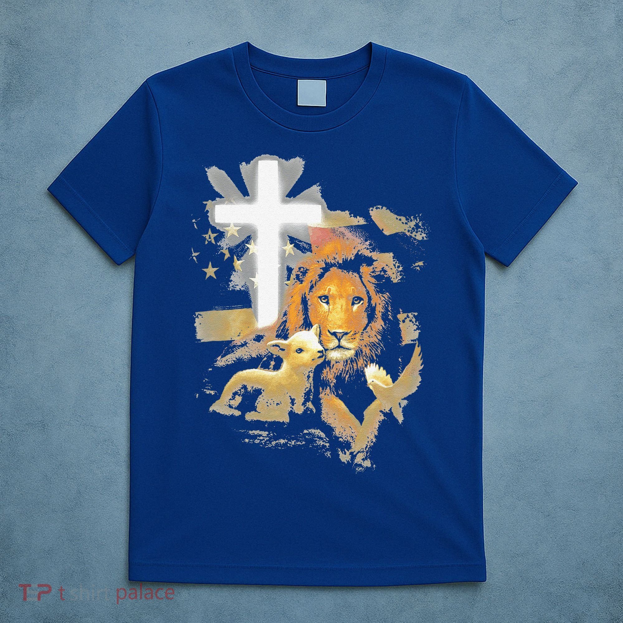 Lion And Lamb Cross Jesus Christ T-Shirt