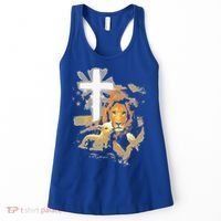 Lion And Lamb Cross Jesus Christ Women's Tank Top thumb 0