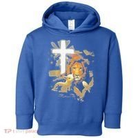 Lion And Lamb Cross Jesus Christ Toddler Hoodie thumb 0